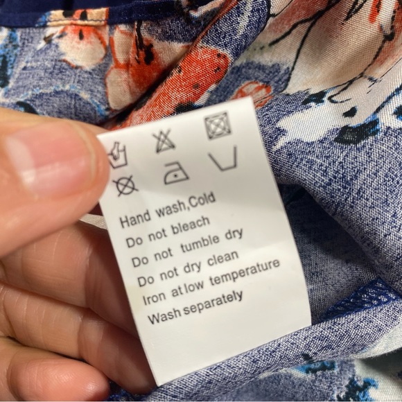 Kormei Dress Woman’s XL high low floral short sleeve 52” length smocked V neck - Picture 13 of 16